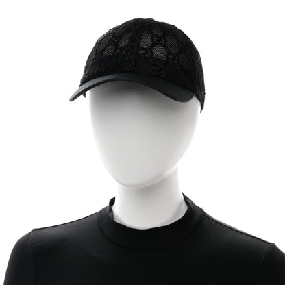 Gucci Mesh GG Monogram Shivali Baseball Hat L Black 2 of 11