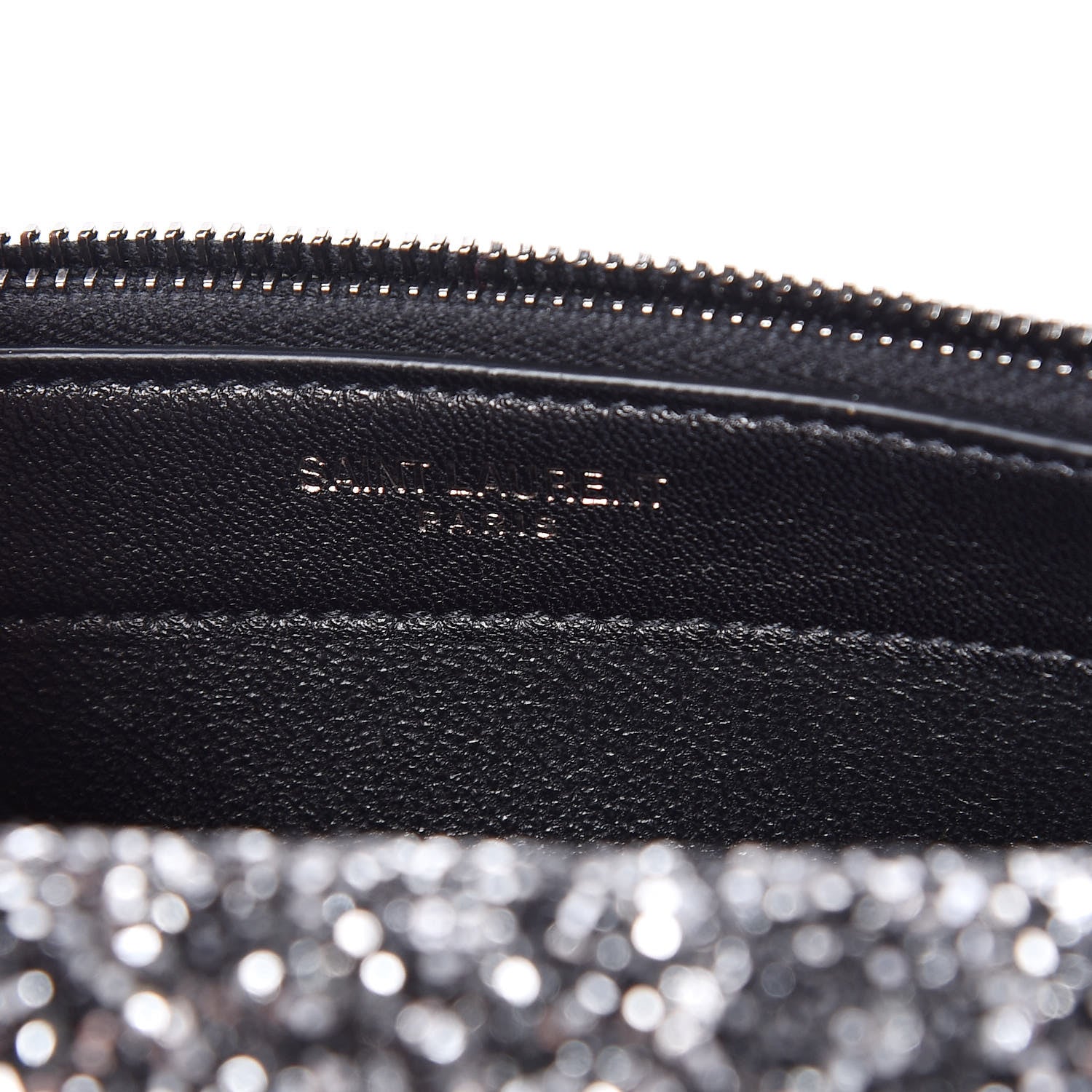 Saint Laurent Metallic Glitter Classic Monogram Kate Tassel Chain Wallet Gun Metal Black 7 of 8