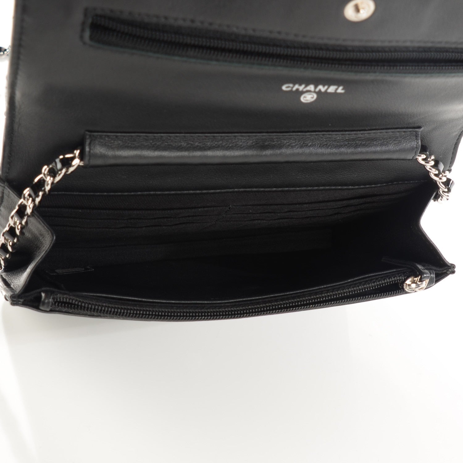 Chanel Patent Quilted Wallet On Chain WOC Black 5 of 7