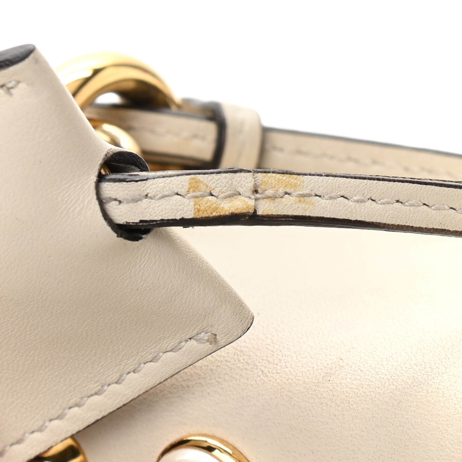 Gucci Calfskin Studded Small Padlock Shoulder Bag White 10 of 12