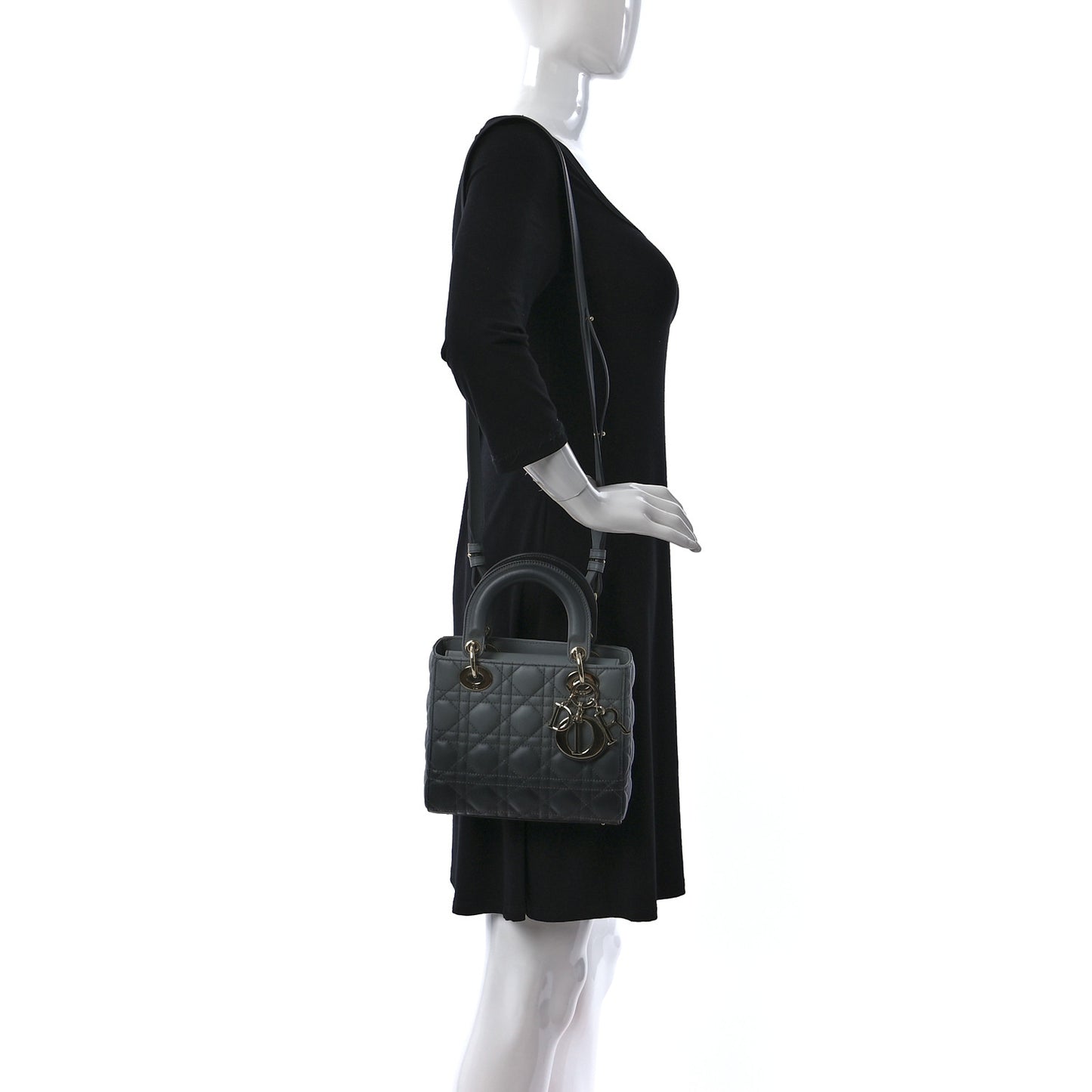 Lambskin Cannage Gradient Small My ABCDior Lady Dior Grey