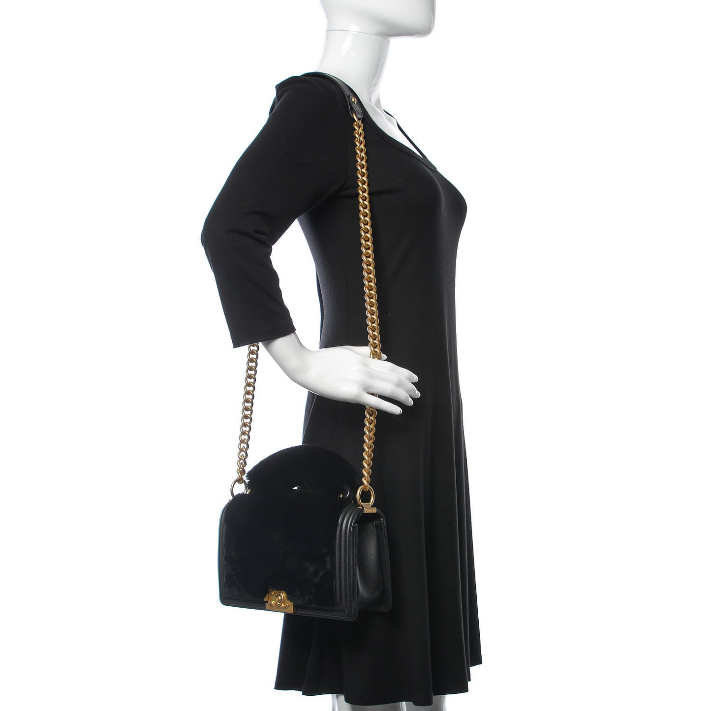 Orylag Medium Boy Top Handle Flap Black