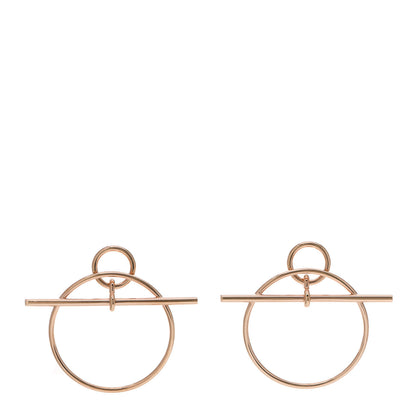 Hermes 18K Rose Gold PM Loop Earrings 1 of 6