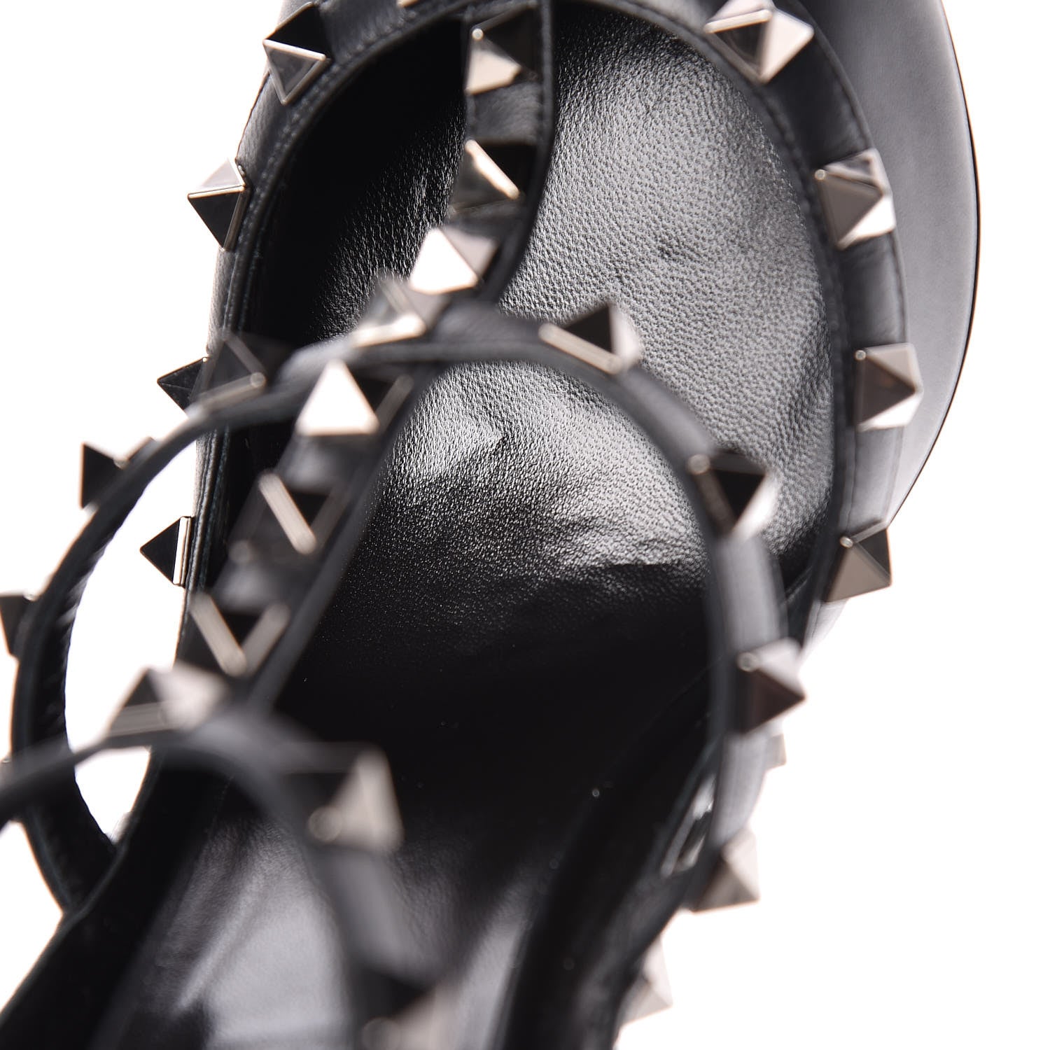 Valentino Garavani Calfskin Nappa Rockstud Ankle Strap 100mm Pumps 39.5 Black 10 of 12