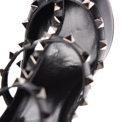 Valentino Garavani Calfskin Nappa Rockstud Ankle Strap 100mm Pumps 39.5 Black 10 of 12