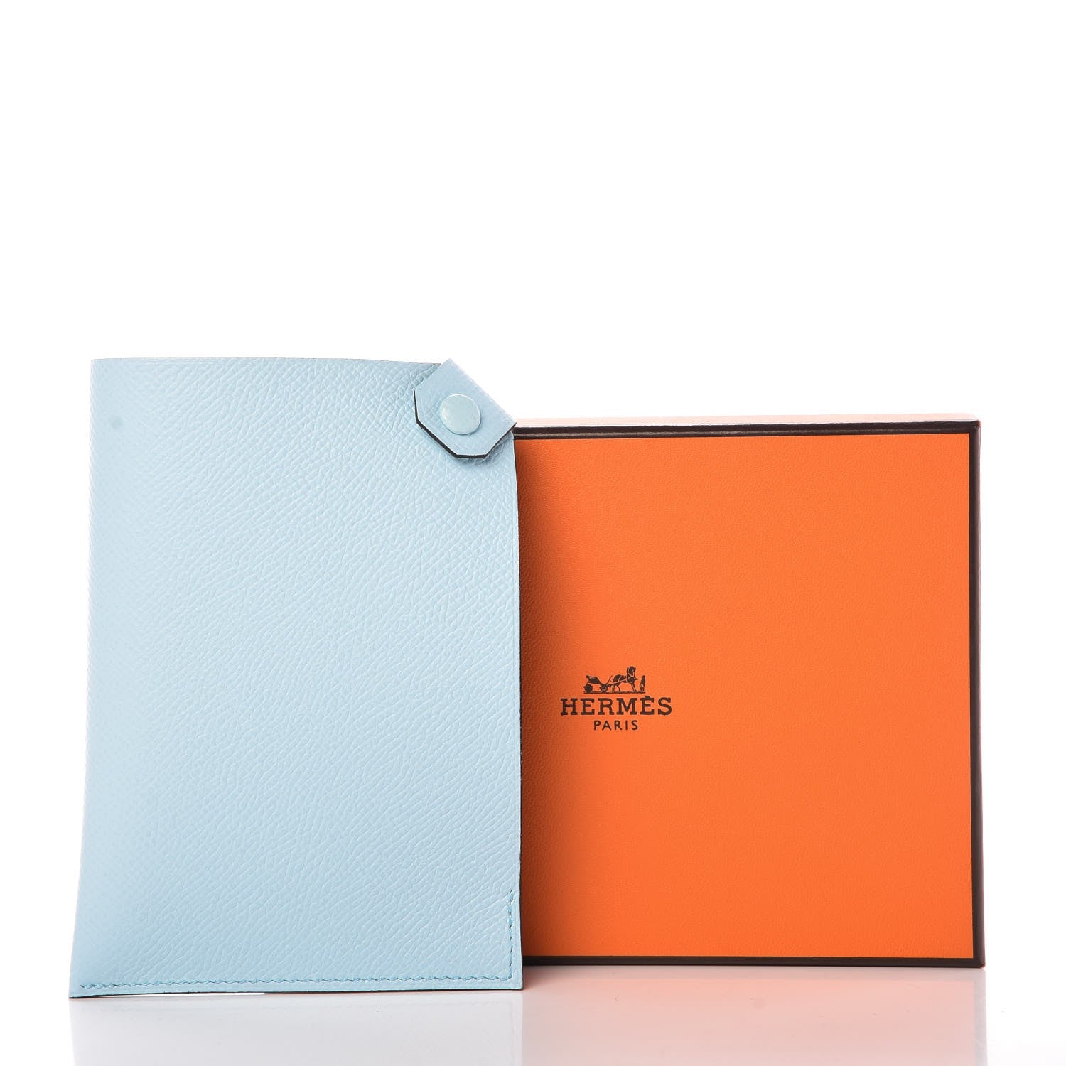 Hermes Epsom Tarmac PM Passport Holder Bleu Zephyr 7 of 7