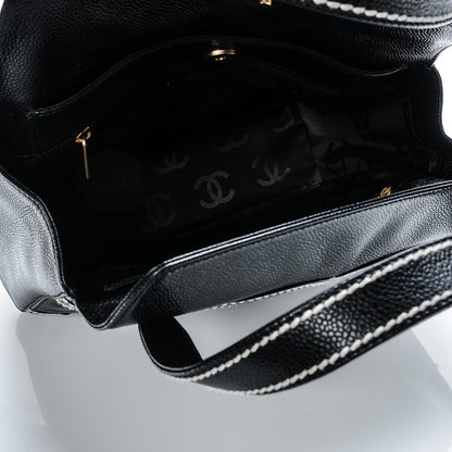 Chanel Caviar CC Stitched Small Tote Black 5 of 7