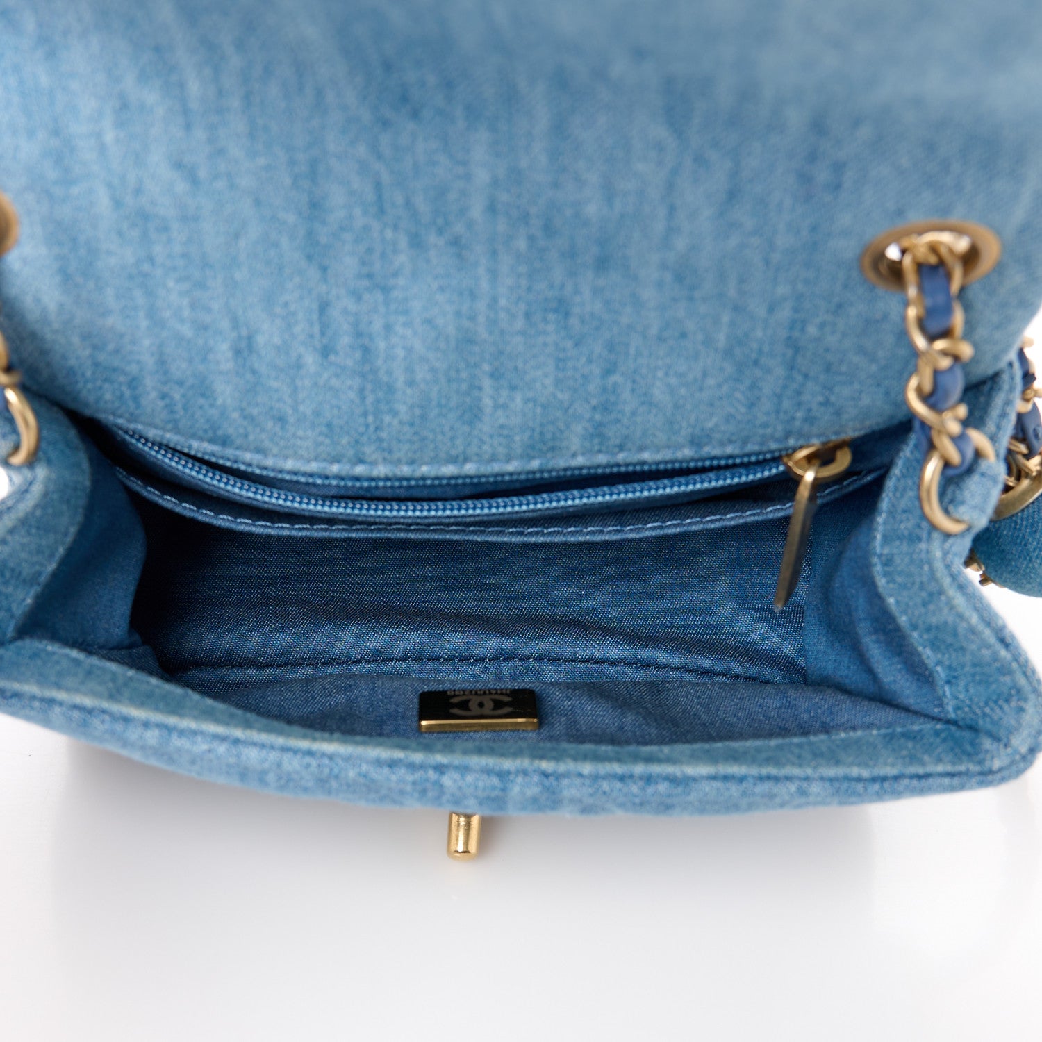 Chanel Denim Quilted Mini Pearl Crush Flap Blue 5 of 12