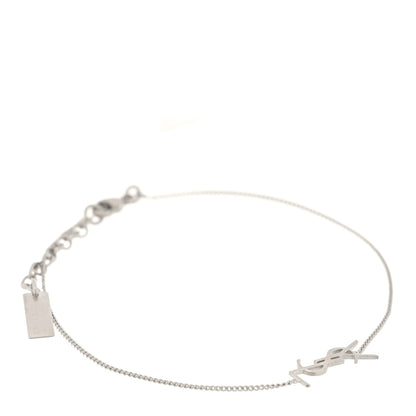 Saint Laurent Brass Monogram Charm Bracelet Silver 1 of 4