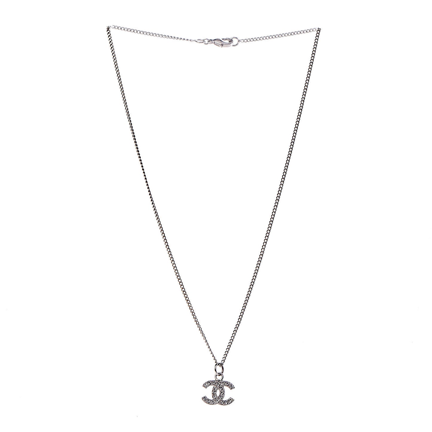 Crystal Timeless CC Necklace Silver