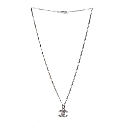 Chanel Crystal Timeless CC Necklace Silver 3 of 6