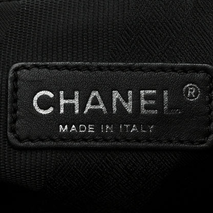 Chanel Glazed Calfskin Quilted Tweed Portobello Tote Black Pink 6 of 10