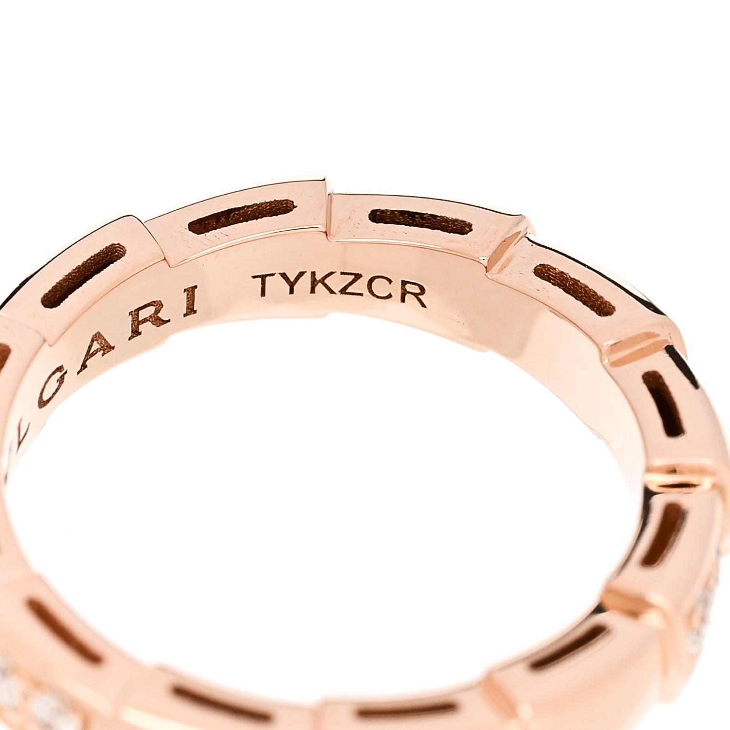 Bulgari 18K Rose Gold Diamond Serpenti Viper Ring 48 4.5 6 of 7
