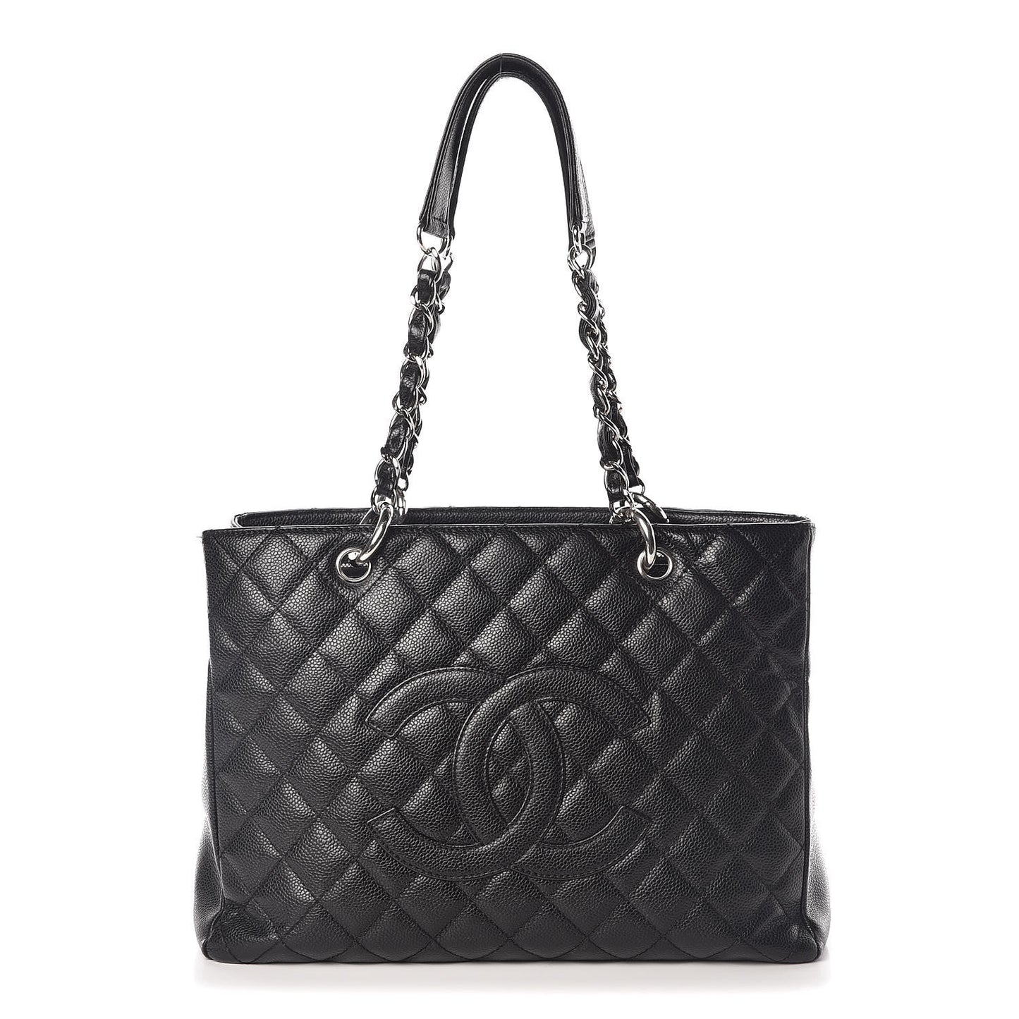 Caviar Quilted Grand Shopping Tote GST Black