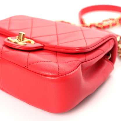 Chanel Lambskin Quilted Small Circular Handle Bag Brilliant Rouge 9 of 9