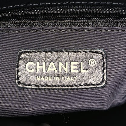 Chanel Coated Canvas Quilted Small Paris Biarritz Tote Black 6 of 9