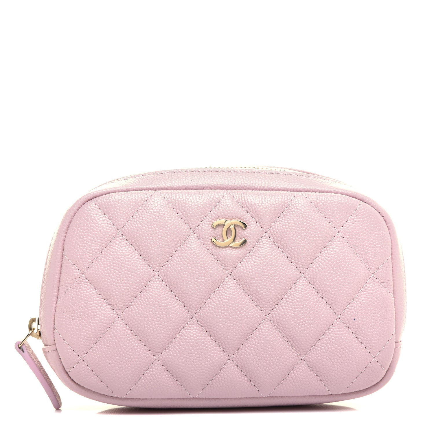 Chanel Caviar Quilted Small Curvy Pouch Cosmetic Case Light Pink 1 of 8