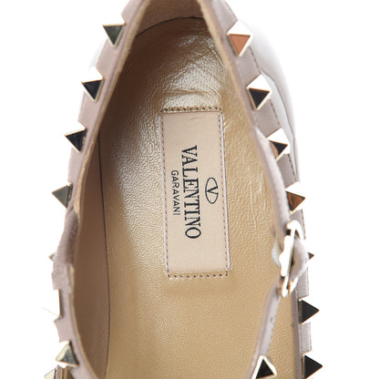 Valentino Garavani Patent Rockstud Cage Ballerina Flats 37 Poudre 5 of 8