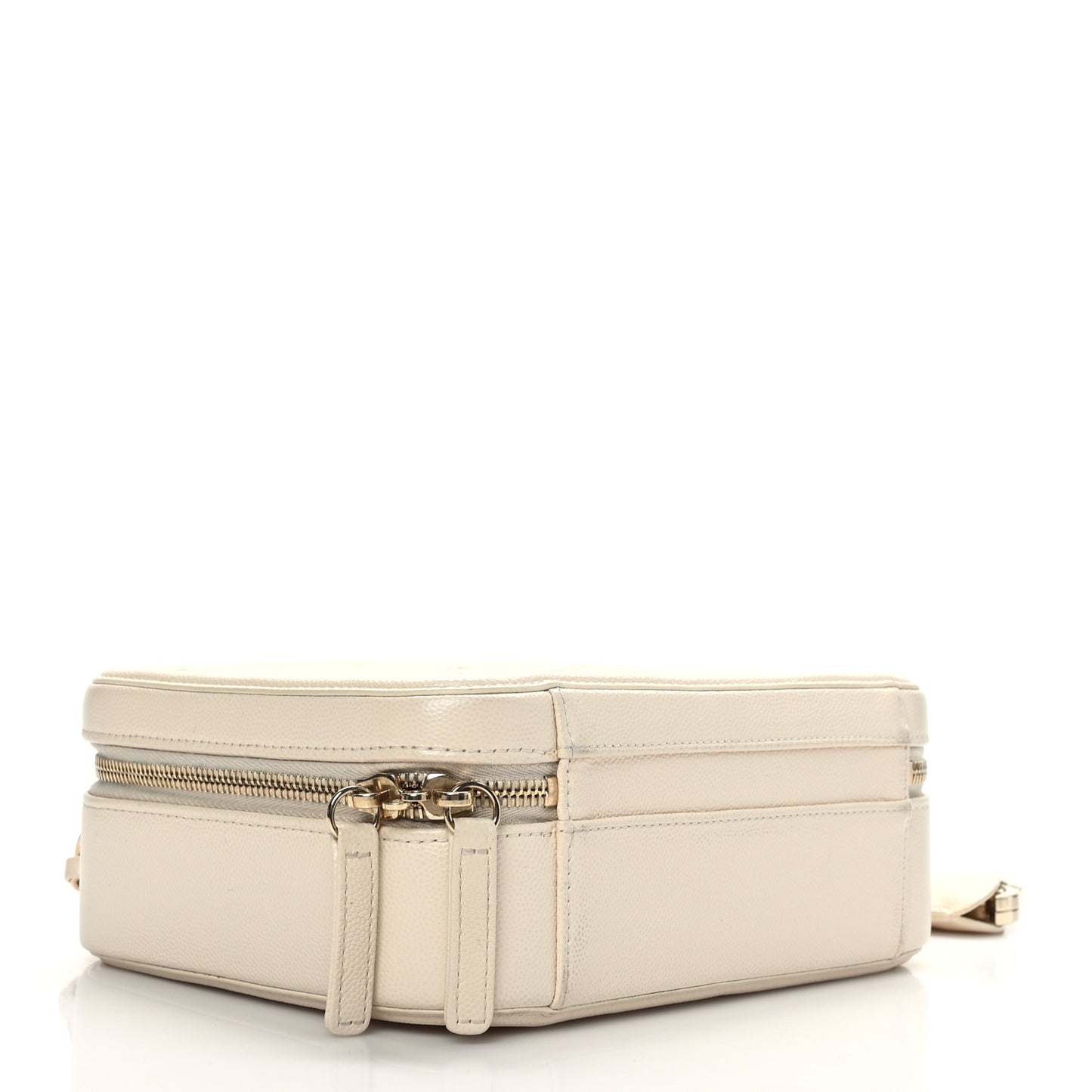 Caviar Quilted Medium CC Filigree Vanity Case Light Beige