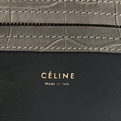 Celine Crocodile Embossed Nubuck Medium Phantom Luggage Grey 6 of 9
