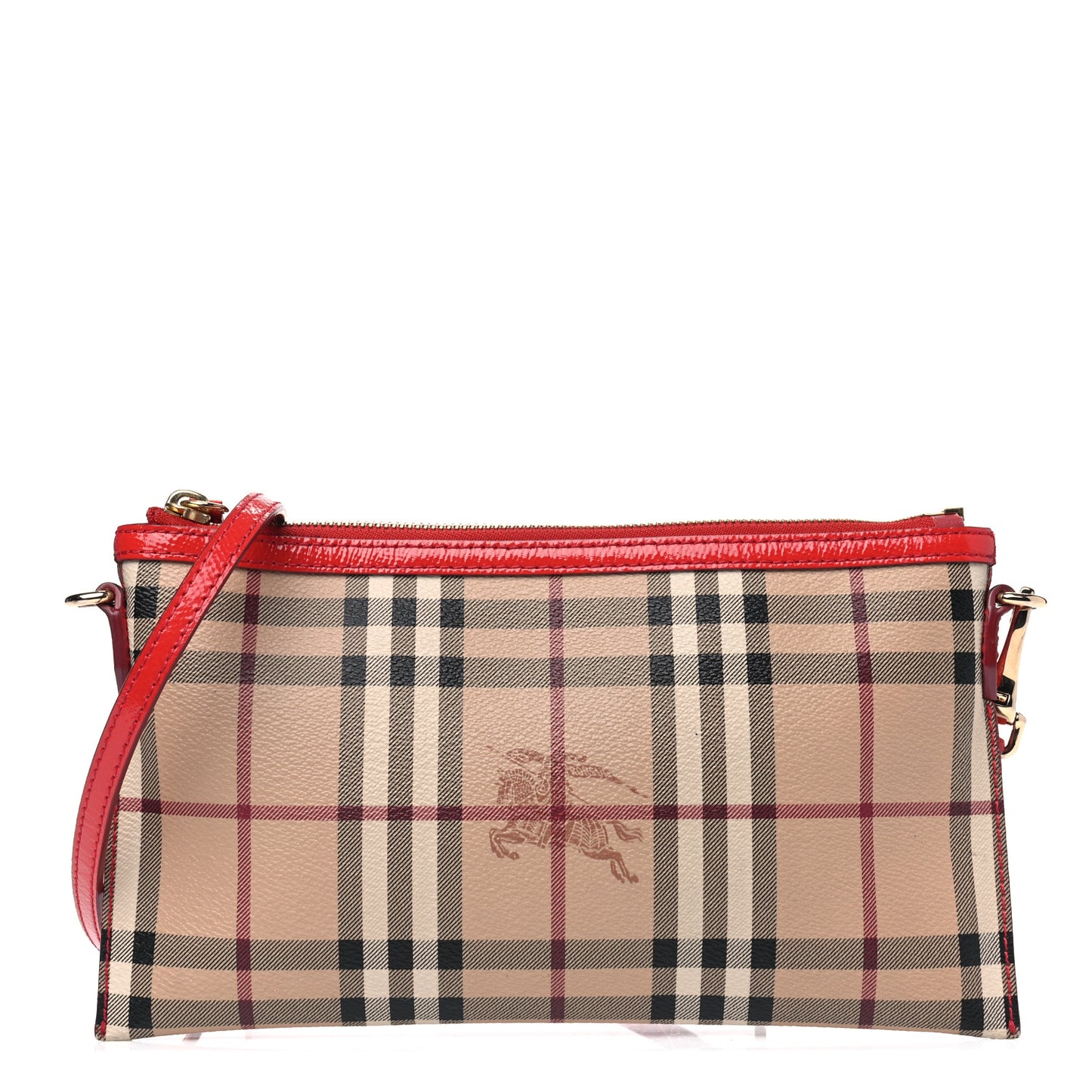 Haymarket Check Small Peyton Crossbody Clutch Bag Red