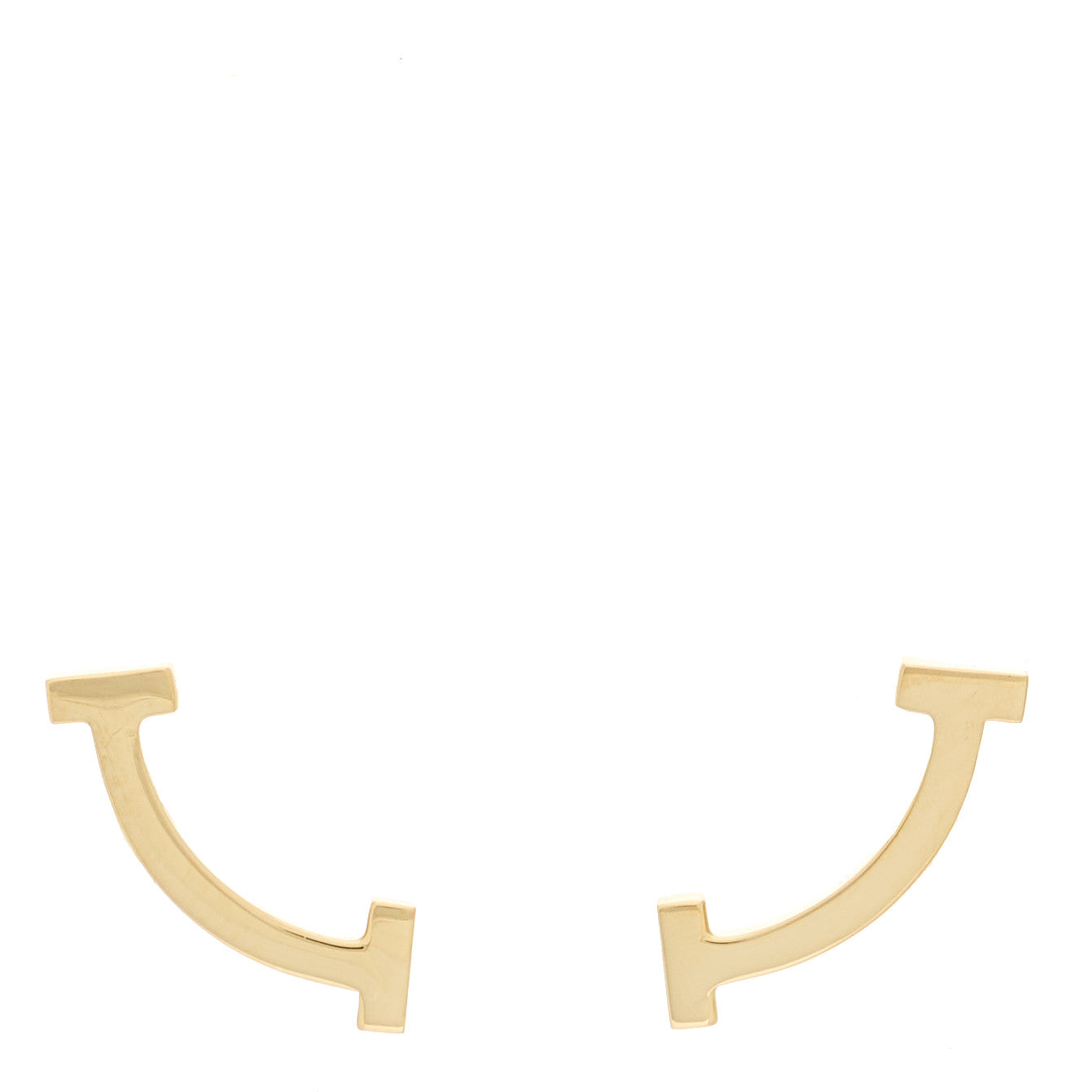 Tiffany 18K Yellow Gold T Smile Stud Earrings 1 of 5