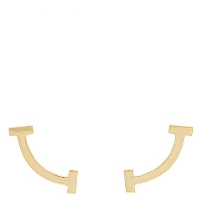 Tiffany 18K Yellow Gold T Smile Stud Earrings 1 of 5