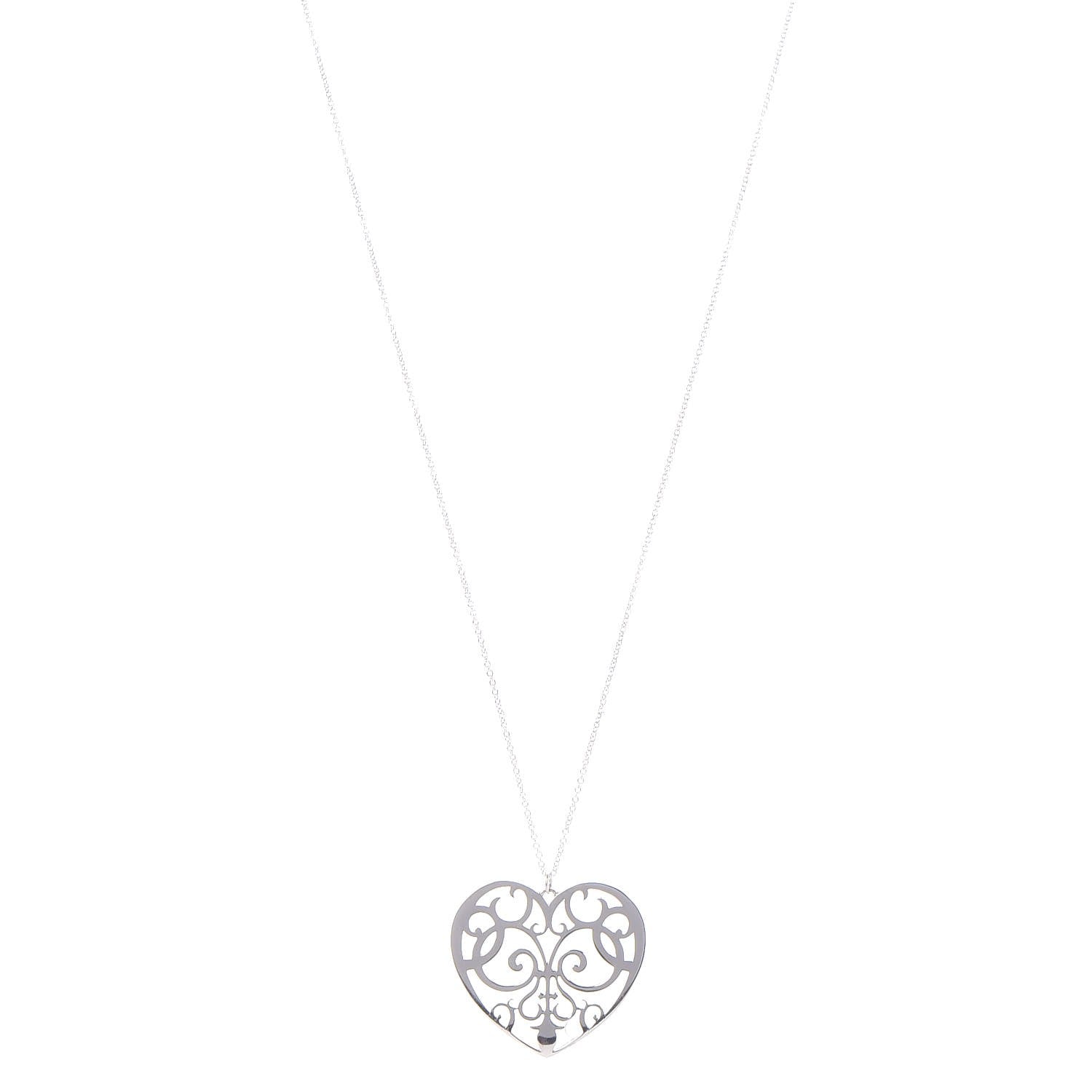 Tiffany Sterling Silver Enchant Heart Pendant Necklace 1 of 6