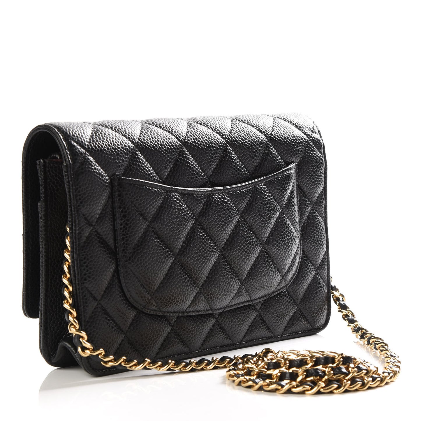 Caviar Quilted Wallet On Chain WOC Black