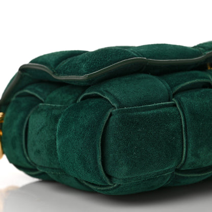 Bottega Veneta Suede Maxi Intrecciato Padded Chain Cassette Crossbody Bag Emerald Green 7 of 8