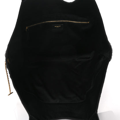 Saint Laurent Lambskin Quilted Maxi Icare Shopping Tote Black 6 of 9