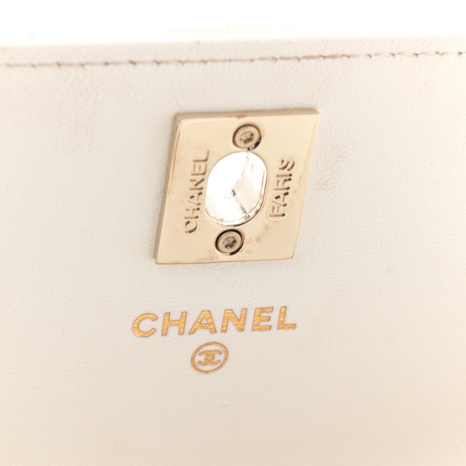 Chanel Lambskin Quilted Crystal Top Handle Rectangular Flap White 6 of 16