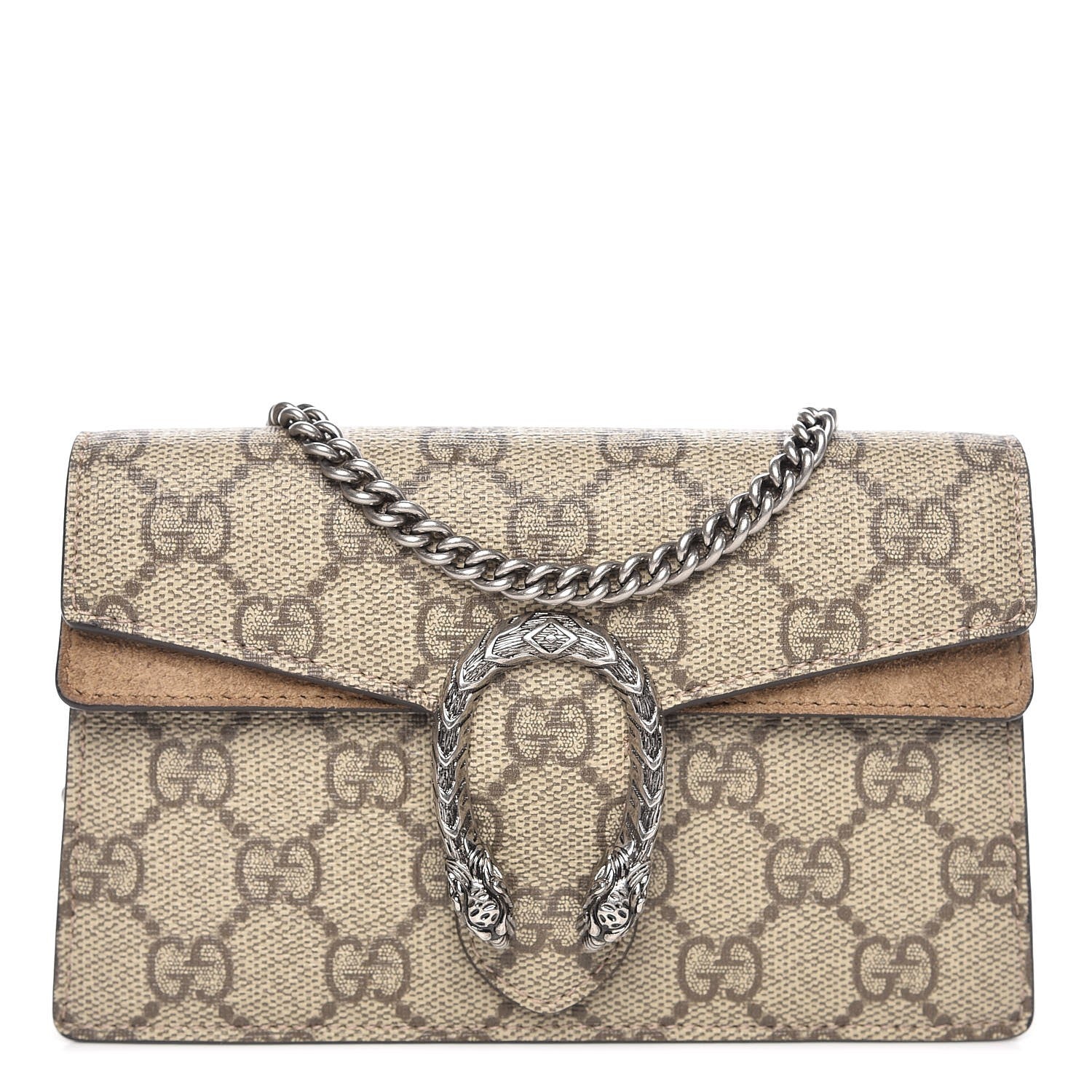 Gucci GG Supreme Monogram Super Mini Dionysus Shoulder Bag Taupe 1 of 10