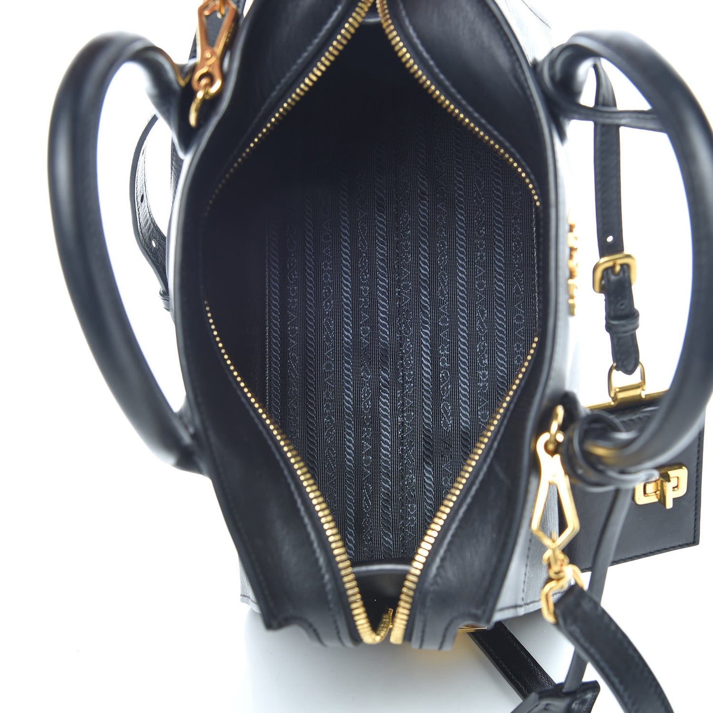 Saffiano City Calfskin Small Esplanade Tote Mercurio Black