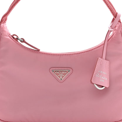 Prada Tessuto Nylon Saffiano Mini Re-Edition 2000 Bag Rosa 8 of 11