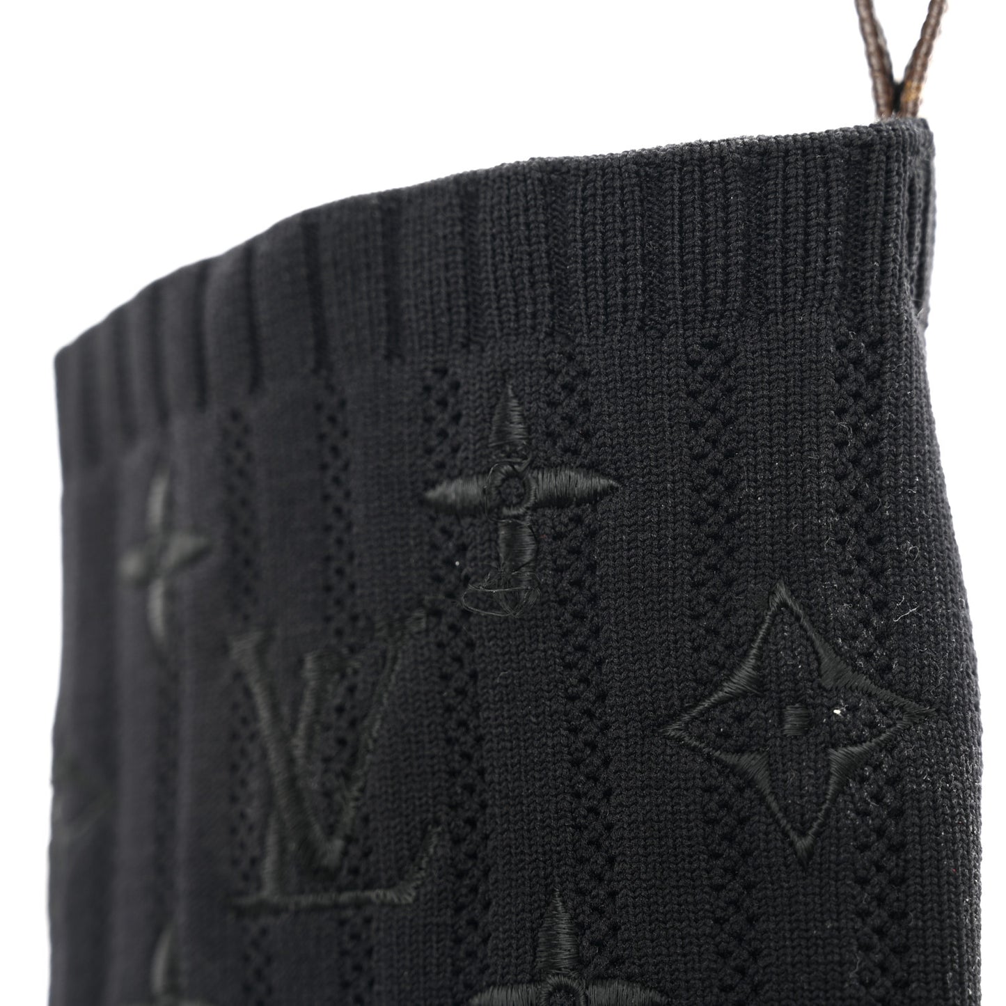 Monogram Stretch Fabric Silhouette Ankle Boots 39 Black