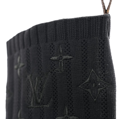 Louis Vuitton Monogram Stretch Fabric Silhouette Ankle Boots 39 Black 8 of 8