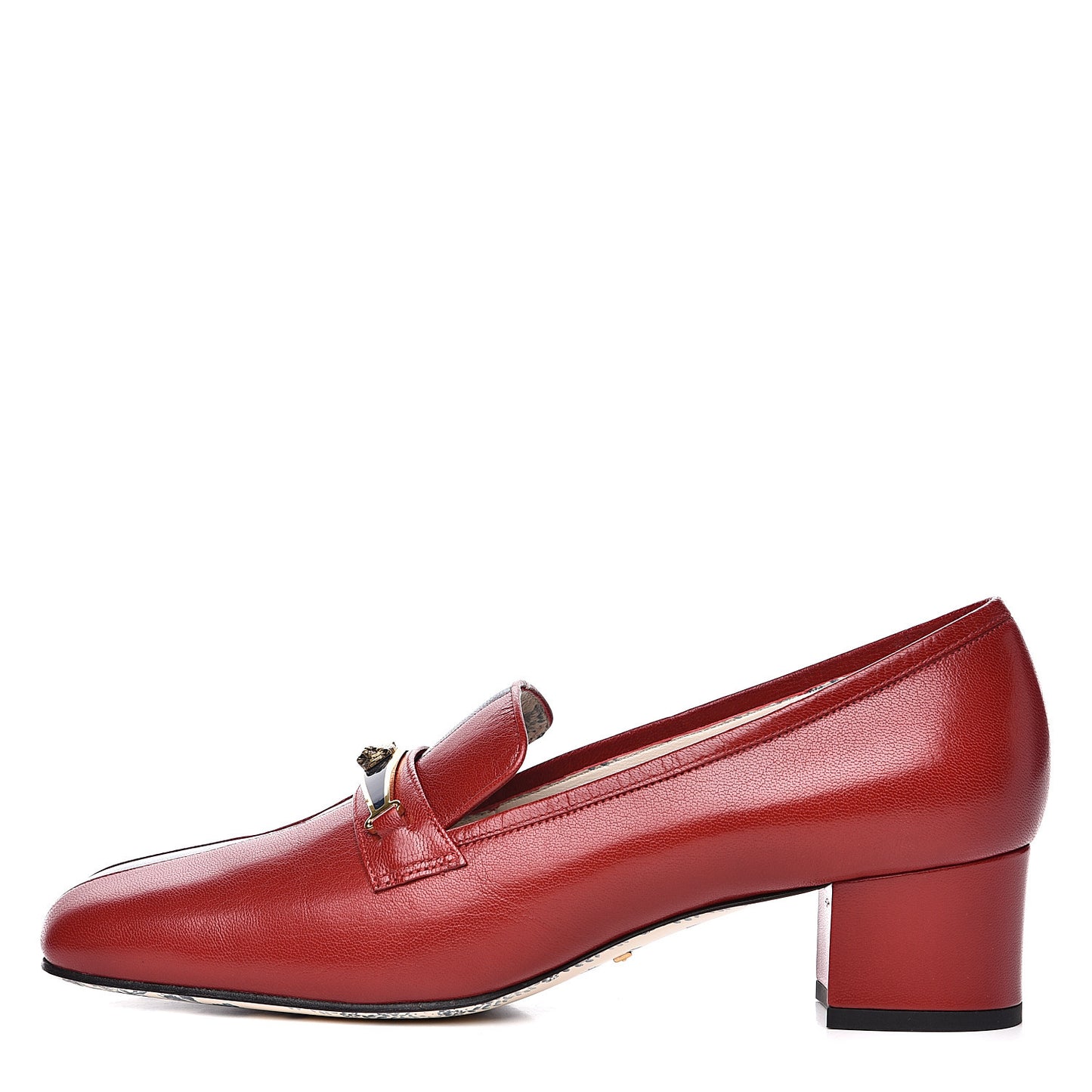 Goatskin Feline Ginger Loafer Pumps 41 Hibiscus Red Blue