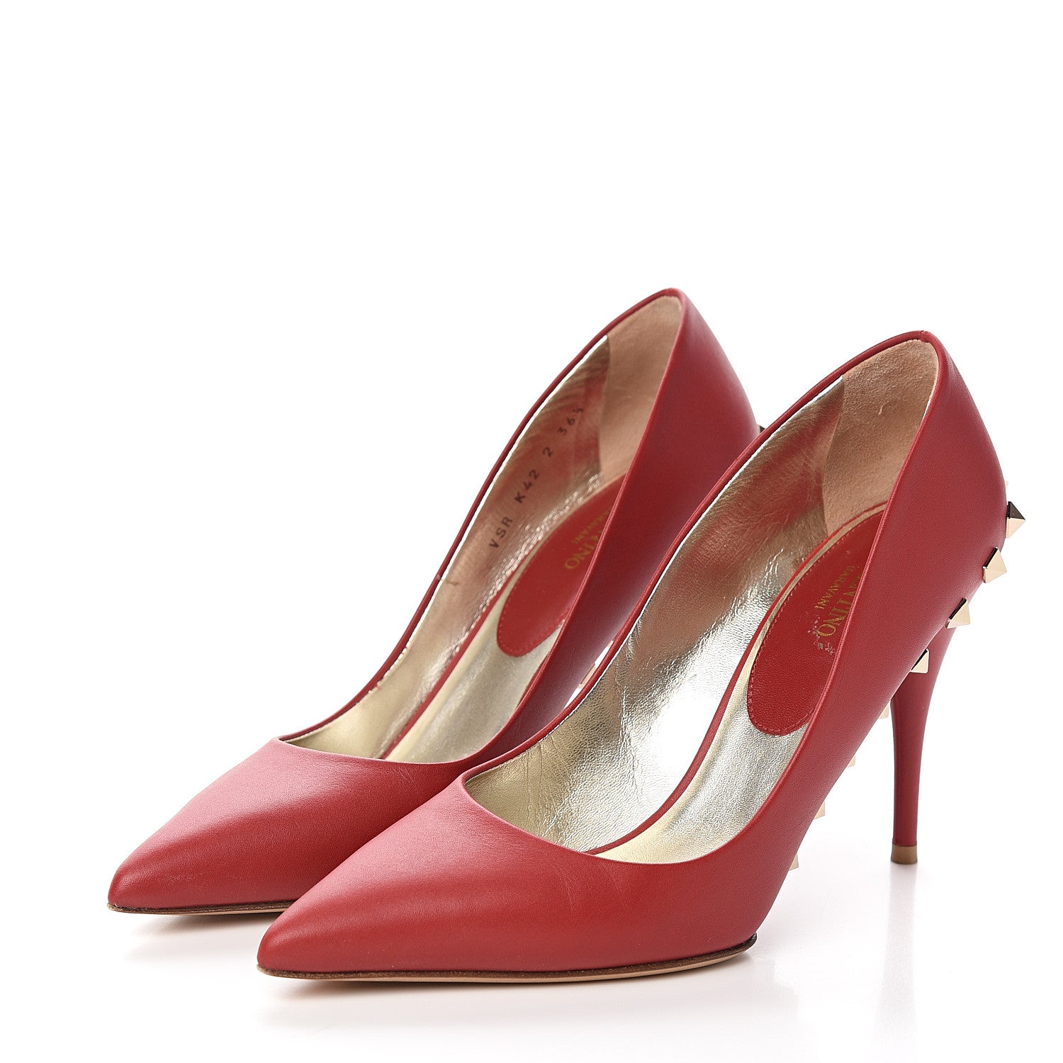 Valentino Garavani Nappa Rockstud Jaw Stud 100mm Pumps 36.5 Rosso Valentino 3 of 9