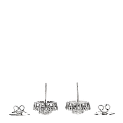 Parker & West by FASHIONPHILE 14K White Gold Diamond 3.75ctw Round Cut Halo Earrings 3 of 4