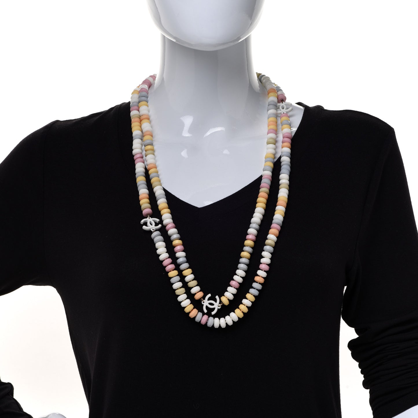 Candy CC Double Strand Necklace Multicolor