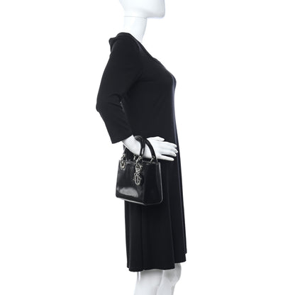 Christian Dior Glazed Calfskin Mini Lady Dior Black 2 of 11