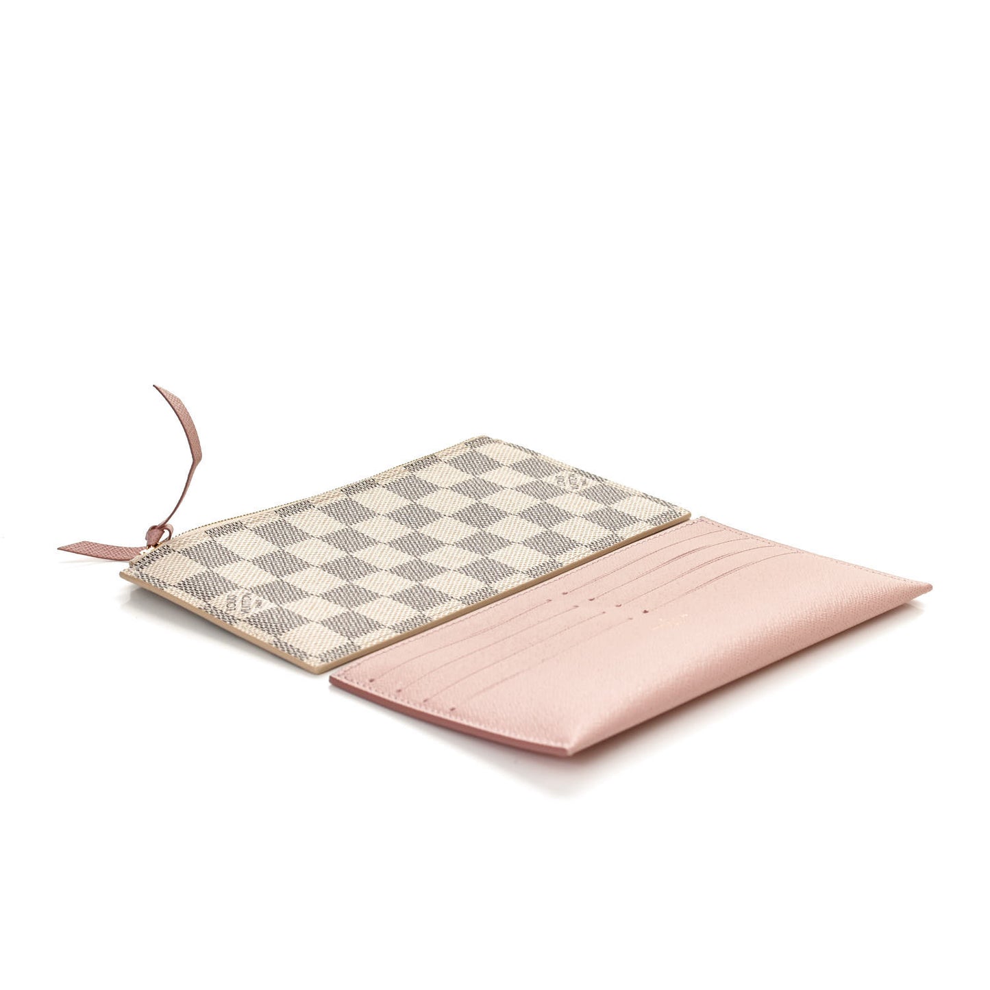 Damier Azur Pochette Felicie Chain Wallet Rose Ballerine