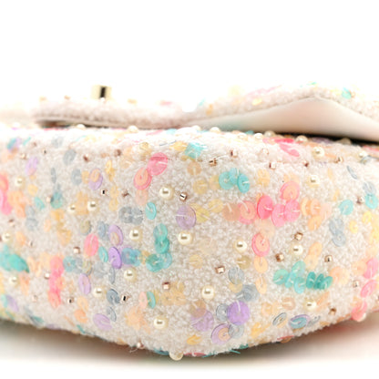 Chanel Tweed Sequin Mini Rectangular Flap White Multicolor 10 of 11