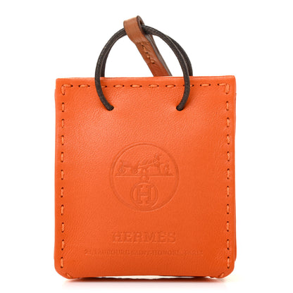 Hermes Milo Lambskin Swift Shopping Bag Charm Feu Gold 3 of 4