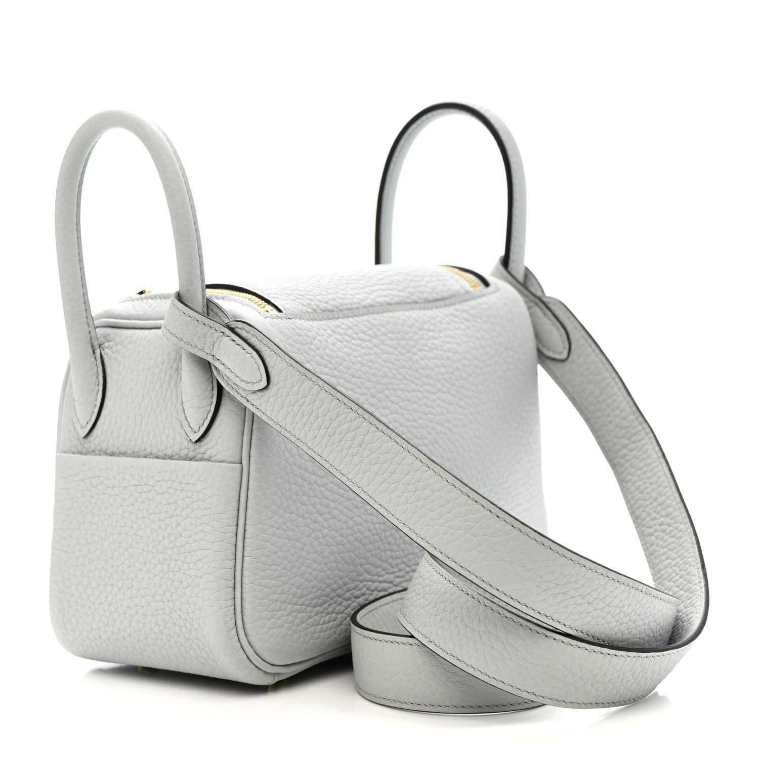 Hermes Taurillon Clemence Mini Lindy 20 Bleu Pale 3 of 10