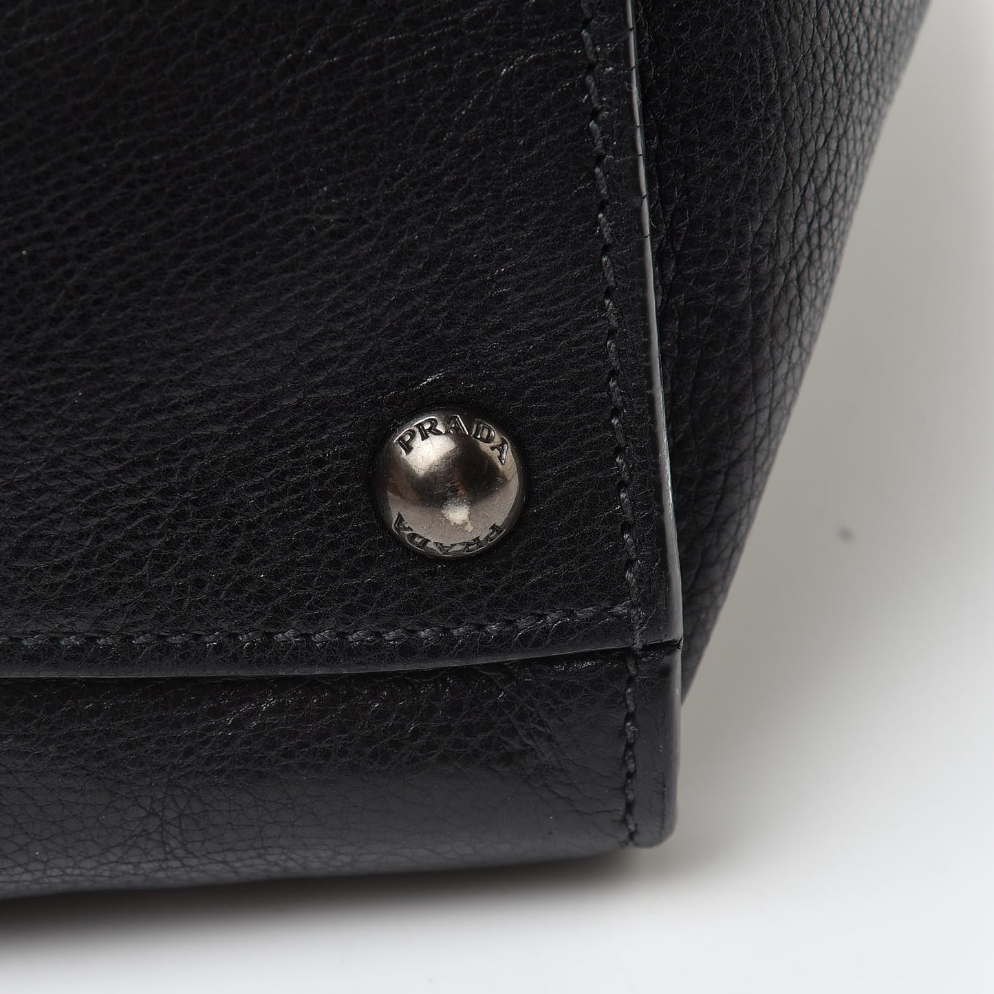 Glace Calf Small Twin Pocket Tote Black