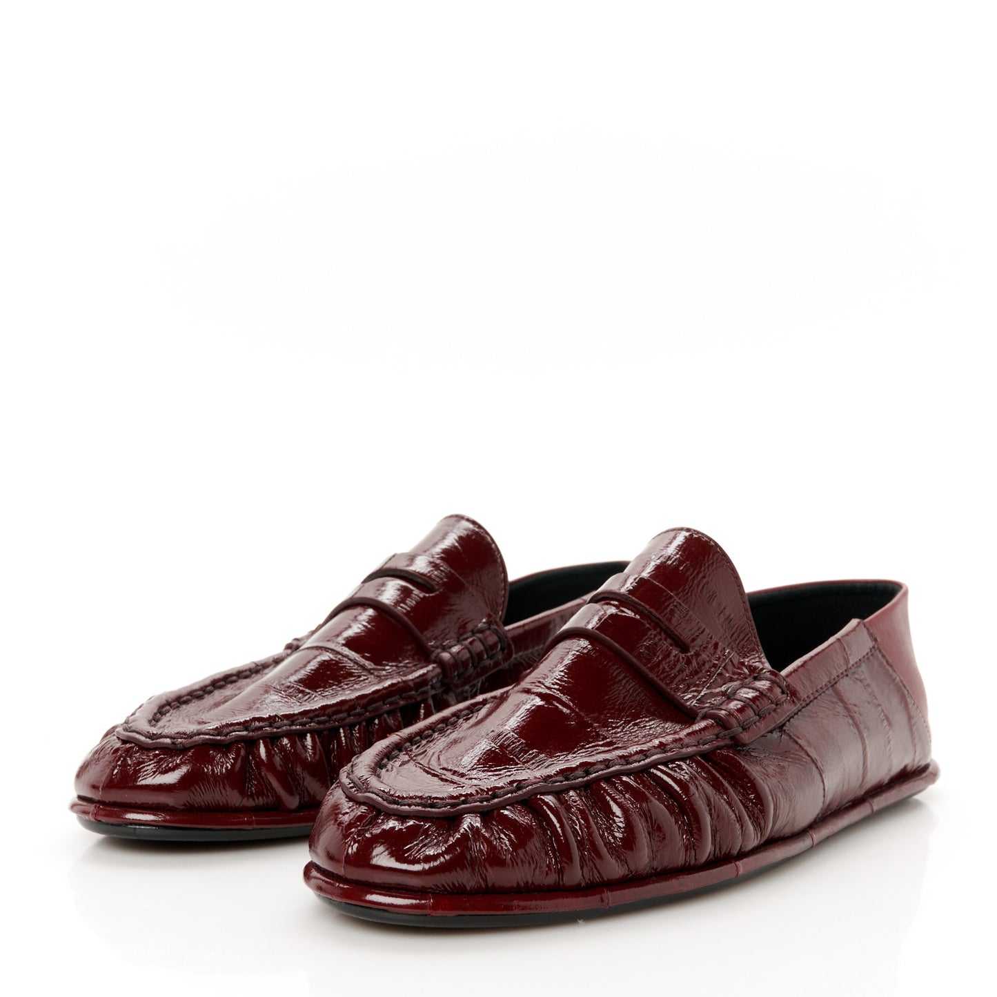Glazed Eel Chunky Le Loafer Penny Slippers 37 Burgundy