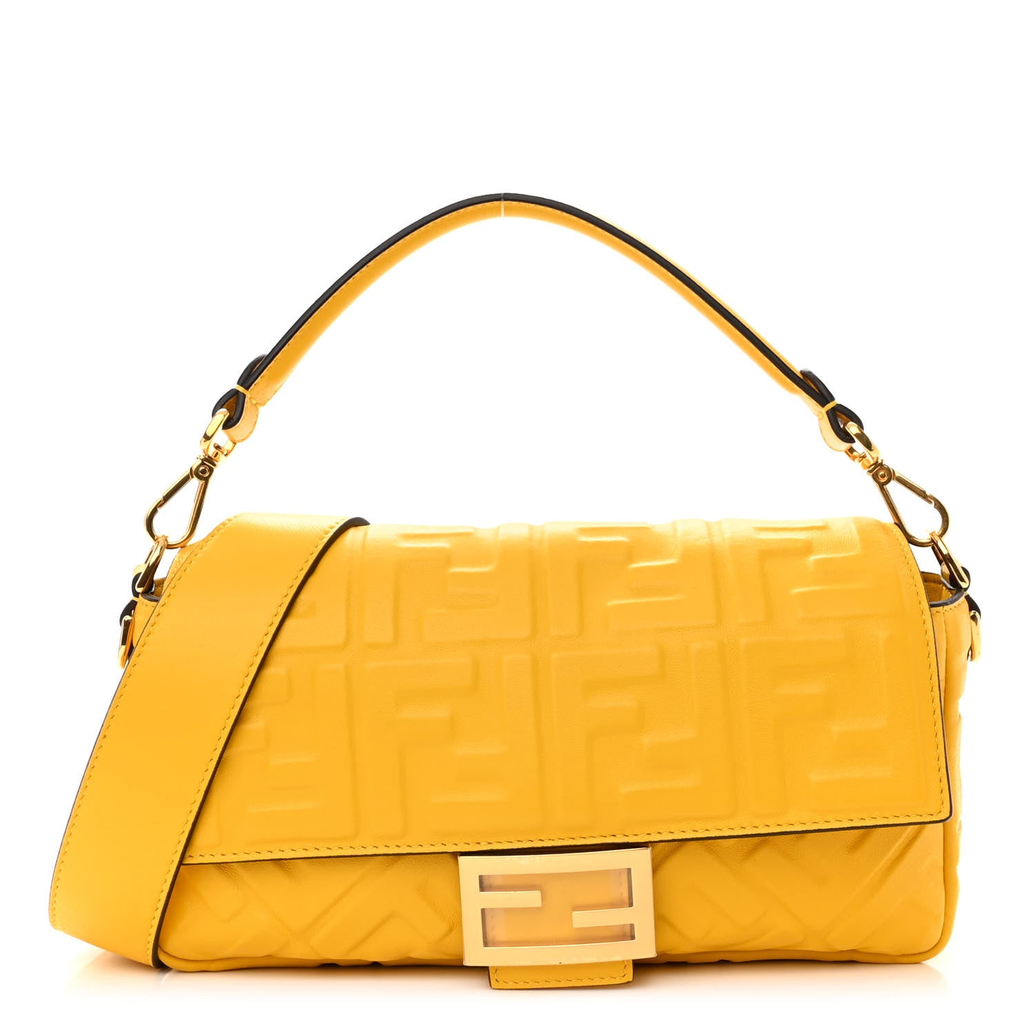 Fendi Nappa FF 1974 Embossed Baguette Mimosa 1 of 10