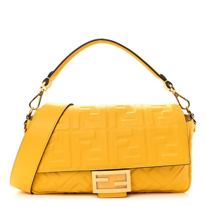 Fendi Nappa FF 1974 Embossed Baguette Mimosa 1 of 10